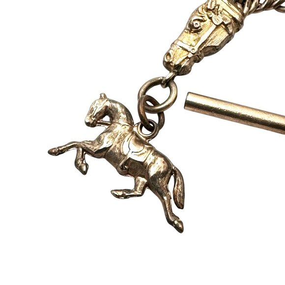The Best Antique Gold Filled Pocket Watch Chain Horse Equestrian Fobs 51 Grams - Picture 3 of 7